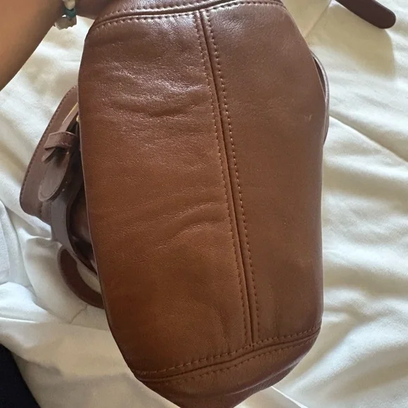 Coach Brown Leather Belt-Accent Bucket Crossbody - Picture 5 of 6